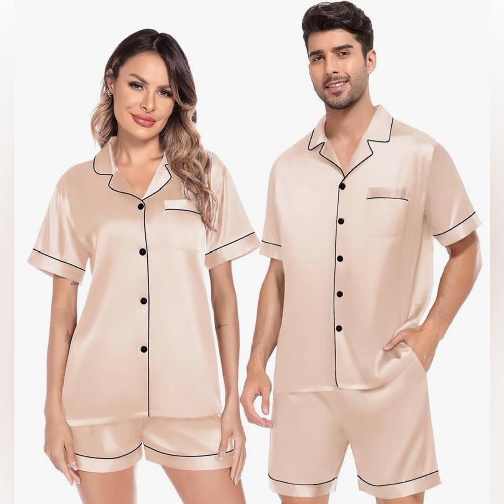 Matching Couples Pajama Silky Short Sets (2) Valentine 💘 Day Idea you get both